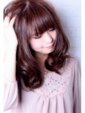 ピンクなヘアカラー①>定番なピンクブラウン♡